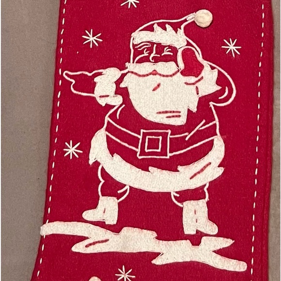 Bundle of Season of Cannon Falls Vintage Christmas Santa Snowman Felt Stockings - Picture 7 of 10